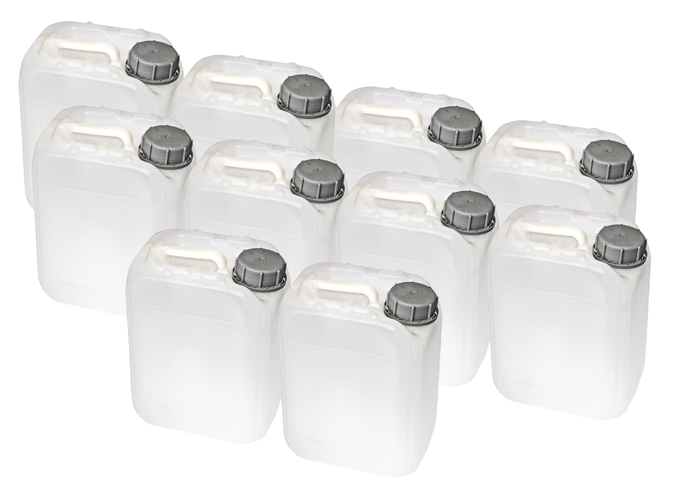 5L / 1.32 Gallon Black Jerrican | Tamper Evident Screw Cap | Food Grade Quality | BPA Free | Perfect Container to Ship Chemicals & Liquids | Easy Stacking HDPE Containers | Pack of 10