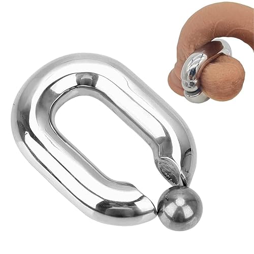 Guspiun Ovaler Hodenring Hodensack Anhänger Ball Stretcher Edelstahl CBT Erotik Schwerer Hodensack Bondage Cockring Metall Penis Hoden Stretching Übung Penisring Sexspielzeug (45mm x 15mm - 190g) - 45mm x 15mm - 190g