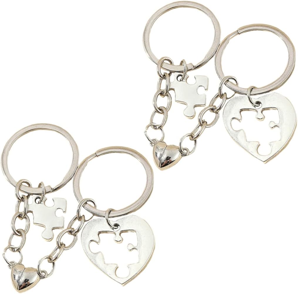 Amazon.co.jp: [Yardwe] カップル向けハート型キーホルダー セット 2