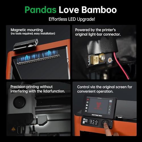 BIQU Panda Lux LED-lichtstrip 6000K magnetisch 3D-printer verlichting Bambu-Lab P1P/P1S/X1C/X1E - Afbeelding 5