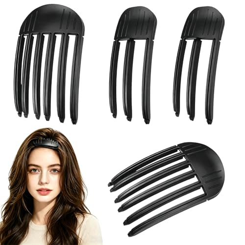 Volumen Clips Haare 4 Stück Haar-Volumen-Rollenclip Volumenclip für den Haaransatz Volumen Haarspangen für Fluffige Pony Ansatz Volumen Haarspange Clips Ansatzlifting auf allen Haartypen (Schwarz)