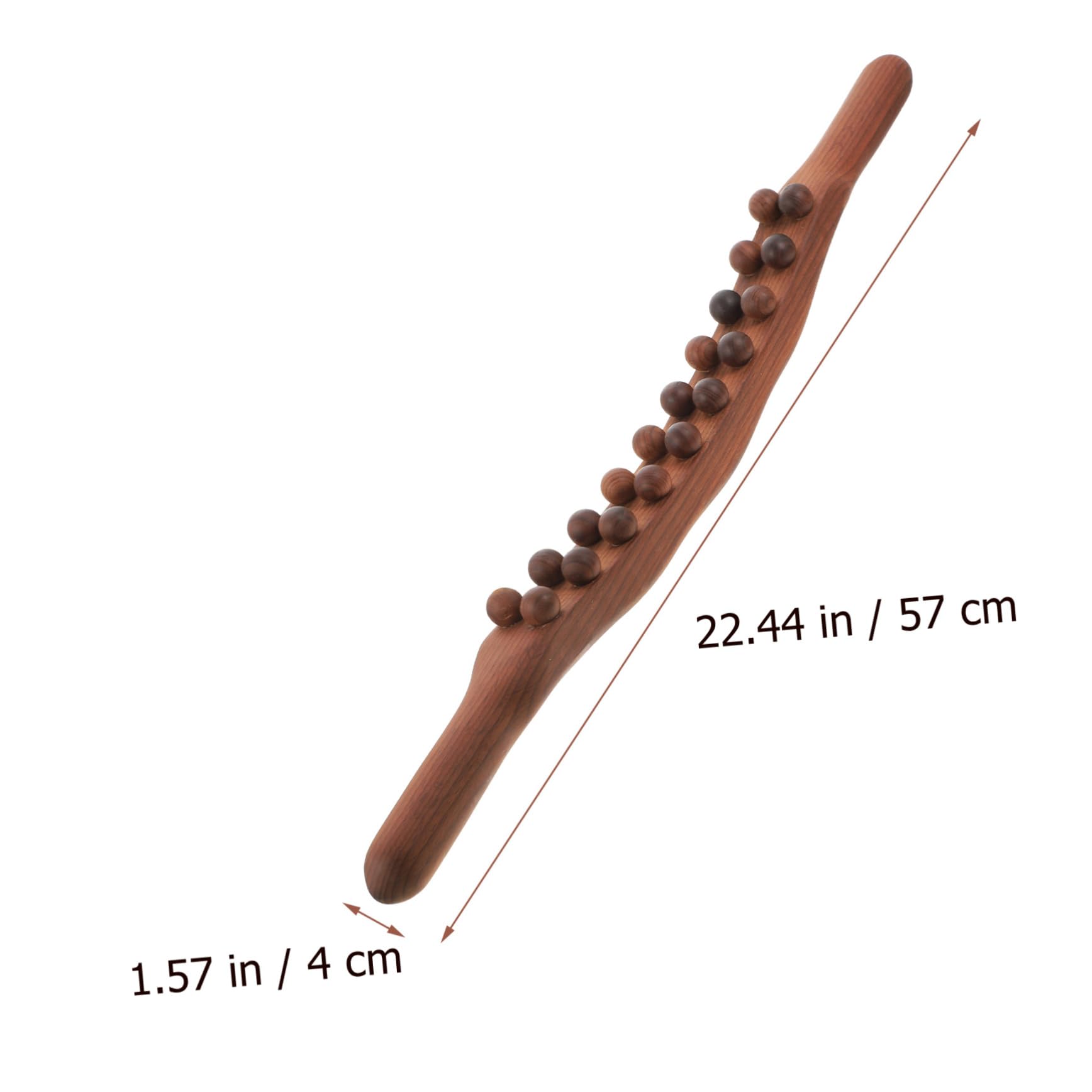 PLAFOPE Masajeador y o Raspar Músculos Mango Antideslizante para de Espalda Manual de Madera 20 Cuentas Redondas Relajar Cuerpo en Casa Viajando