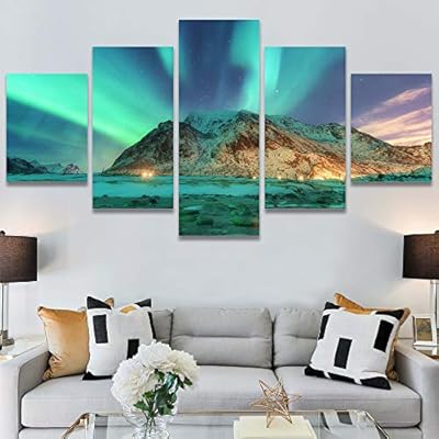 SIGNWIN 5 Panel Canvas Wall Art Modern Art...