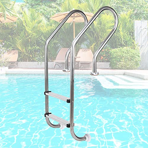 Baranda para piscina de acero inoxidable 2 peldaños miniatura 1