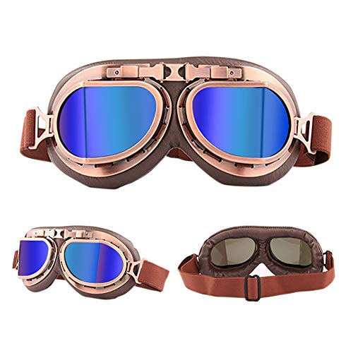 Image of Peicees Vintage Helmet Goggles Motorcycle Goggles Bike Motorcross Pilot Goggle