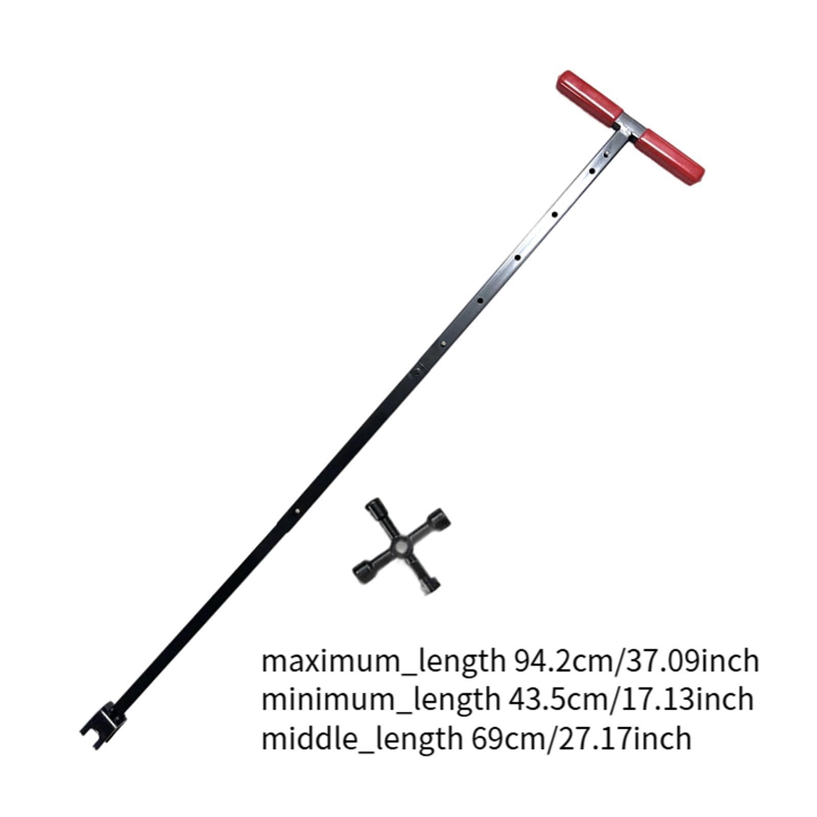 Llave Multifuncional para de Agua Incluye Mango Llave de 4 Funciones Herramienta de Fontanería Profesional Ideal para Jardín Y, Rojo Telescópico