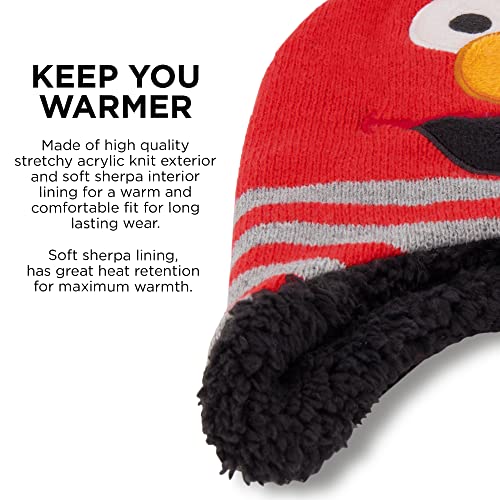 Sesame Street Boys Winter Accessory Hat and Mittens Set, Elmo Toddler Beanie and Mittens for Kids Ages 2-44