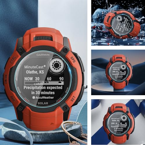 Verre trempé Garmin Instinct 2 anti-rayures avec cache de charge - 2