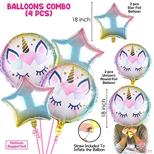 Image of Party Propz Unicorn balloons Combo 5Pcs for unicorn theme party decorations /unicorn theme party supplies