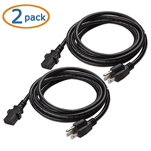 Cable Matters 400003-10X2 2-Pack 13A 3 Prong Tv Power Cord 10 Ft, Computer Power Cord Replacement 16 Awg, Pc Power Cable/Monitor Power Cord / 13 Amps Ac Power Cord thumb #1