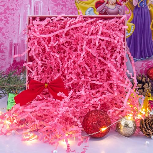 Image of Caleihd Crinkle Cut Paper Shred Filler Gift Cushion Streamer Pink