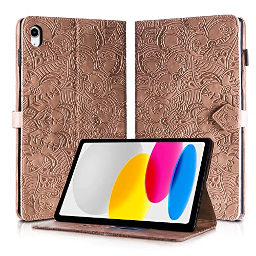 Rostsant iPad 10.Generation 2022 10,9 Inches Tablet Cover Case PU Leather Magnetic Closure Protective Card Slots Wallet for iPad 11 (A16) 2025 Brown