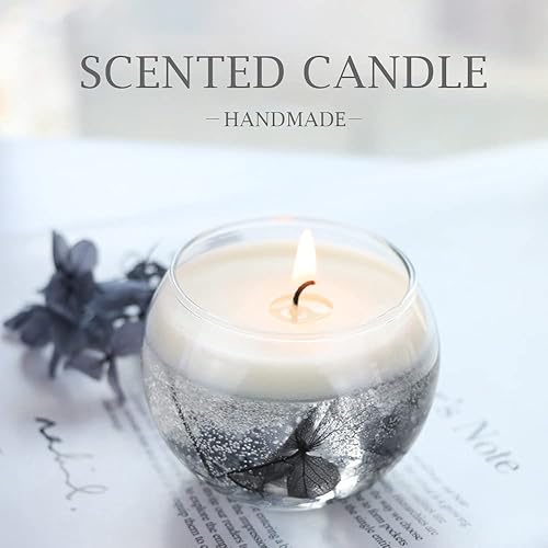 Miniatura 5 de Vela perfumada con flor seca en el interior vela de aromaterapia para regalos de cumpleaños para mujeres día de San Valentín aniversario vela de