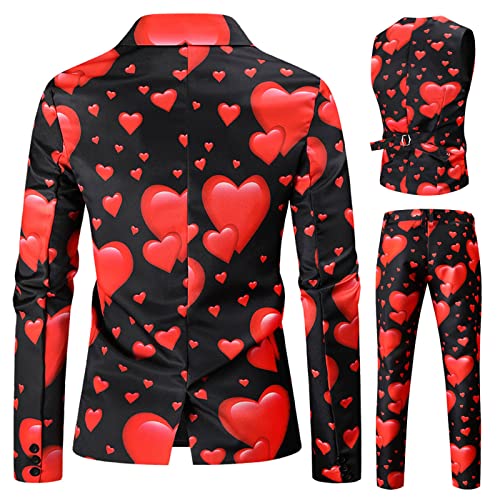 Wocachi 3Pcs Christmas Suits For Mens, Xmas Santa Claus Snowman Print Blazer Tuxedo Casual Trousers+Waistcoat Suit Sets Holiday Patriotic Nephew Party Family Polo T Top Soldiers Navy Khaki 18 Flannel #TOP2