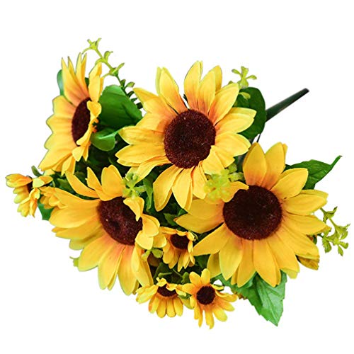 Bouquet de Fleurs de Tournesol Artificiel : Cadeau Floral Durable pour Fête des Mères et Anniversaire