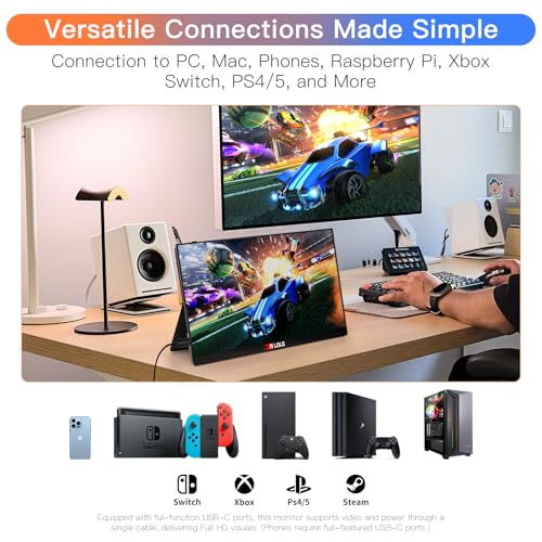 Image of 13.5''Portable Monitor for latop ,2K FHD 60HZ Laptop Monitor Screen,USB-C and HDMI Inputs, Ultra-Slim IPS Panel with HDR and Premium Smart Cover & Speakers for Laptop,PC,Phone,PS4 /5,Switch,Mac,Xbox