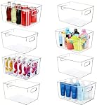 Set of 8 Clear Plastic Storage Bins, 8 Large Stackable Storage Containers for Pantry Organization and Kitchen Storage Bins,Home Edit and Cabinet Organizers