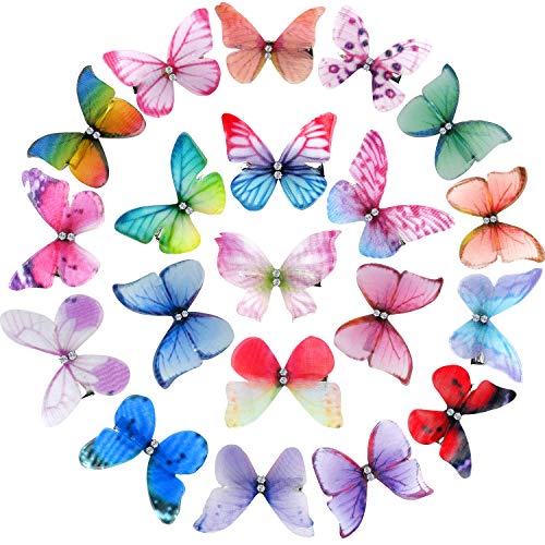 20pcs Butterfly Hair Clips Colorful Butterfly Barrettes 3D Valentine's Day Hair Accessories Snap Hair Clips for Teens Women Party Favors (Multi Color2)
