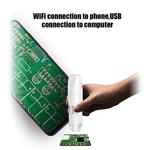 USB Mikroskop, Endoskop mit 1000-facher Vergrößerung 8 LED Digitalmikroskop mit flexiblem Armständer Mini WiFi Mikroskop… – Bild 6
