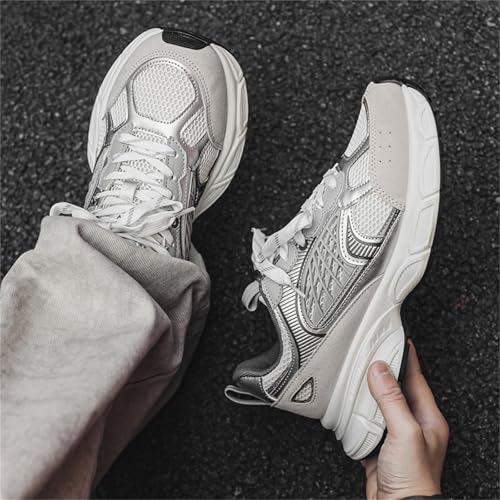 Men's Fashion Chunky Platform Lace-Up Mesh Sneakers Casual Lightweight Round Toe Autumn Trainers Walking Travel Dad Shoes4