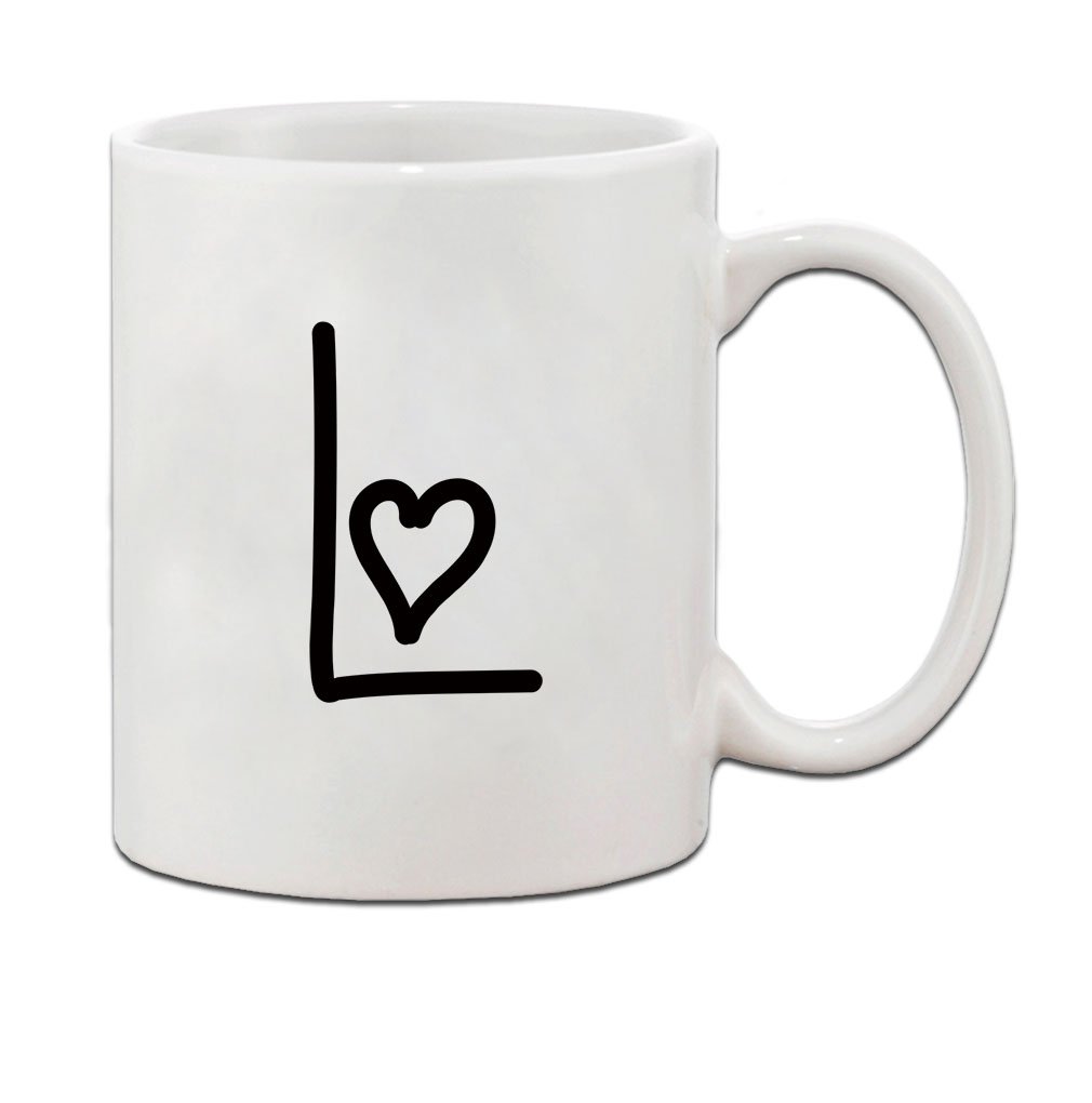 Taza De Té Letra inicial del monograma L de corazones de amor Taza Café