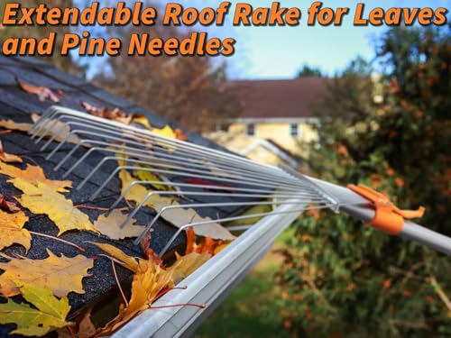 5-24 ft Telescoping Roof Rake 30 ft Reach // Collapsible Roof Rake for Leaves and Pine with Extension Pole // Roof Cleaning Tool for Gardening and Lawns // High Reach Adjustable Metal Leaf Raker by EXTEND-A-REACH - Image 6