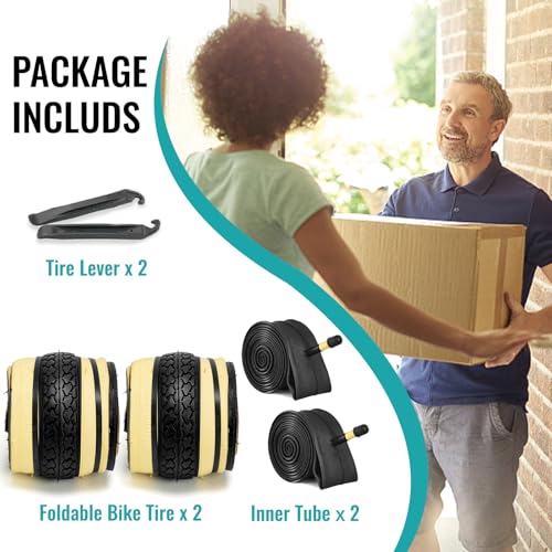 MOHEGIA 26×1 3/8 Inch Bike Tires (37-590 mm) – 2-Pack