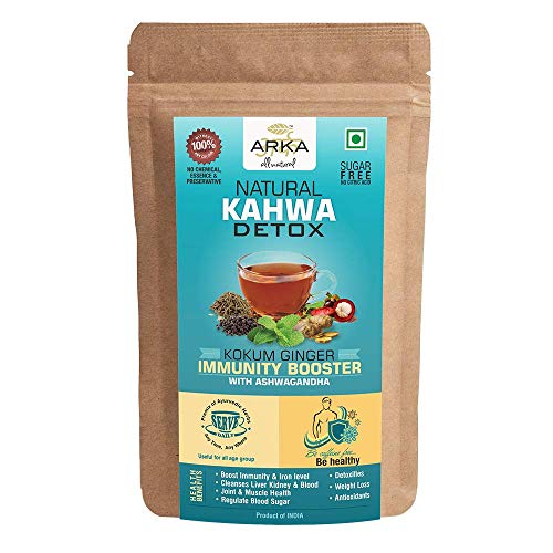 Arka All Natural Kokum Desi Kahwa detox Caffeine Free | Sugar Free | Herbal Green Tea 30 Sachets in Pouch (90g)