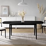 Mesa Extensível Oval 2,0m Aberta Tiê Cabecasa Madeiramadeira Preto