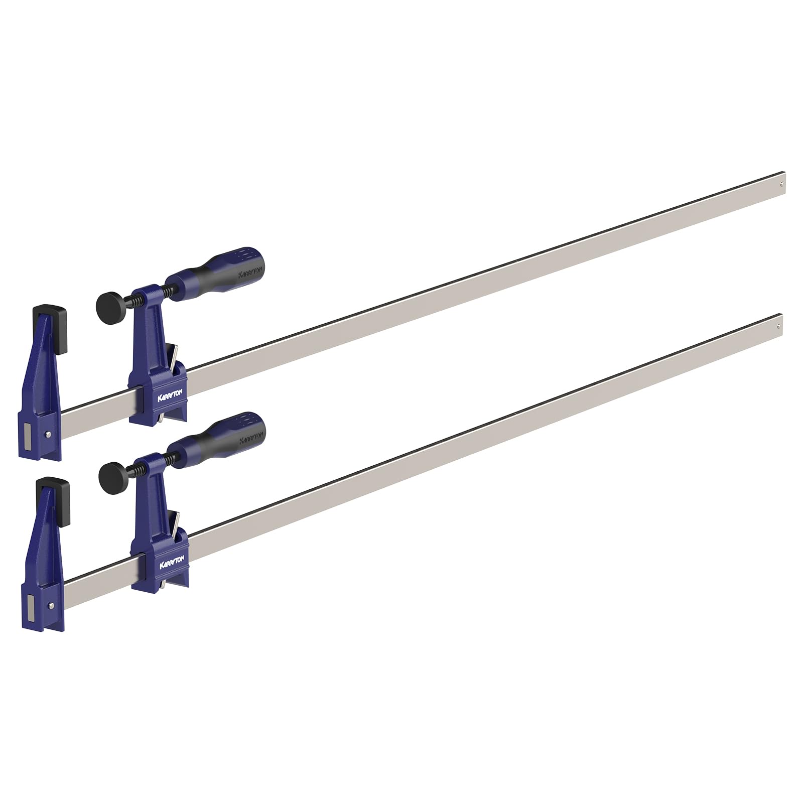 Paquete de 2 abrazaderas de barra de acero de 36 pulgadas, abrazaderas F de ajuste rápido con profundidad de garganta de 2 a 0.5 pulgadas, abrazaderas de madera de carga de 600 libras para