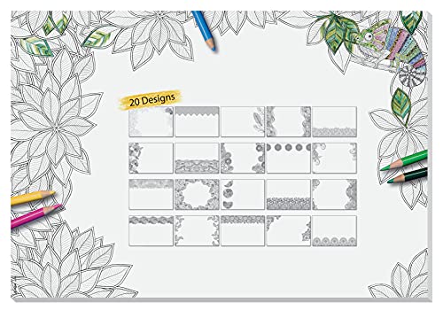SIGEL HO570 Vade de papel de sobremesa, diseño "Adult colouring", aprox. A2, 20 hojas