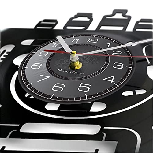 Equipo médico disco de vinilo reloj de pared doctorado médico herramientas de enfermería artesanía reloj de pared clínica médica decoración terapeuta regalo