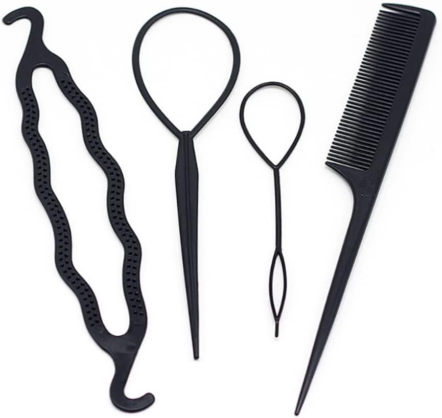 4 Piece Set/set Professional Hair Styling Tools Hair Braiding Accessories Ponytail Maker Bun Maker Kit for All Hair Types