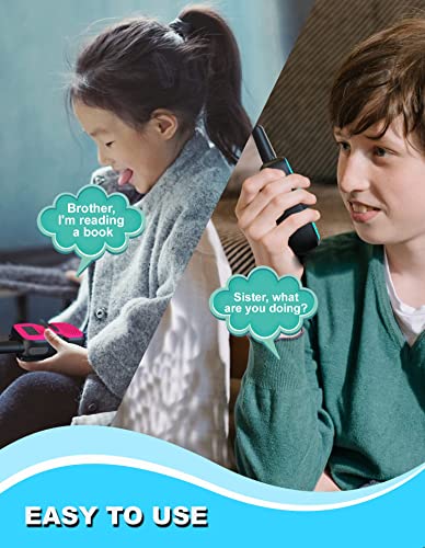 Image of Walkie Talkies for Kids Rechargeable 4 Pack - Outdoor Hiking Camping Toys | Long Range Radio with Charger Battery Flashlight Backlit LCD - Christmas Birthday Family Gifts for 3-12 Year Old Girls Boys