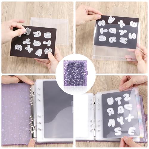 Image of 30pcs Magnetic Sheets and 2 in 1 Storage Bags for Dies Cutting with Binder Cover, Die Cut Storage Set for DIY Scrapbooking,Card Making Supplies (Button-Purple)