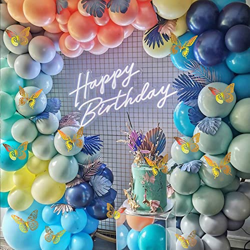 Saoropeb 3D Butterfly Wall Decor 48 Pcs 4 Styles 3 Sizes-Butterfly Birthday Decorations&Butterfly Party Decorations&Butterfly Cake Decorations-Removable Gold Butterfly Decorations (Laser Gold) #TOP2