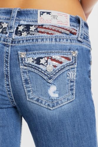 Miss Me Women's Liberty Faux Flap Pockets Mid-Rise Bootcut Jeans4
