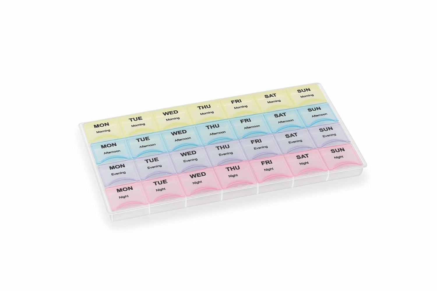 Weekly Pill Organizer Box | 7-Day Multi-Compartment Design | PP Material, Pastel Colors | Daily Medicine Storage for Vitamins, Supplements & Pills (4 Line)-image-6