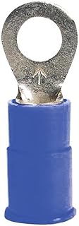 Install Bay Vinyl Terminal Ring Connector 16/14 Gauge 3/8 Inch, Blue - BVRT38, 100 Pack