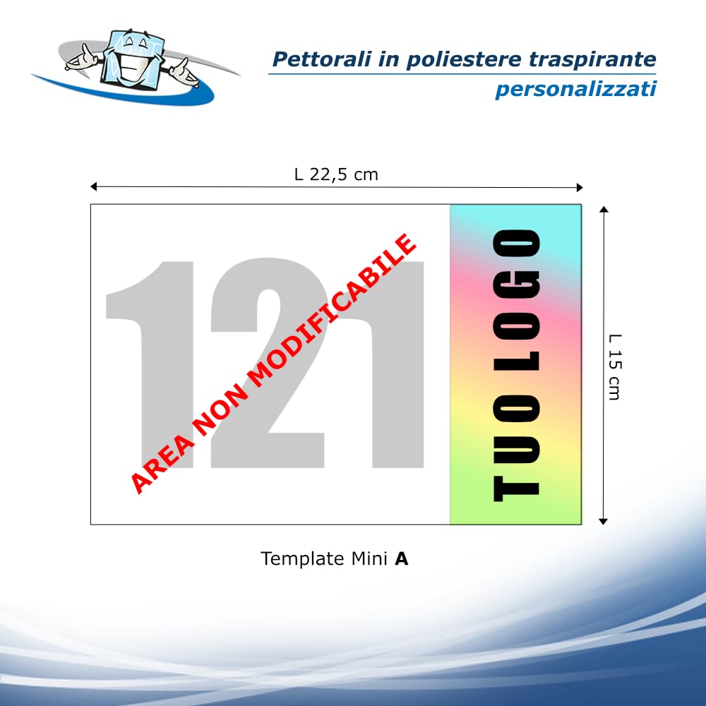N. 200 Pettorali Personalizzati e con numerazione progressiva in Poliestere Traspirante per Eventi Sportivi - Pettorine con Numeri Gara Corsa Sci Maratone Ciclismo Motociclismo