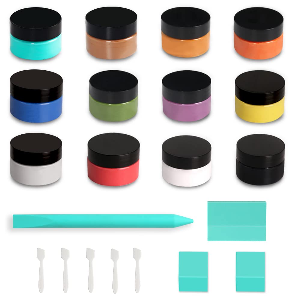 Buy Longan Craft Chalk Paste Paint Set 12 Colors Paste with 4 Squeegees