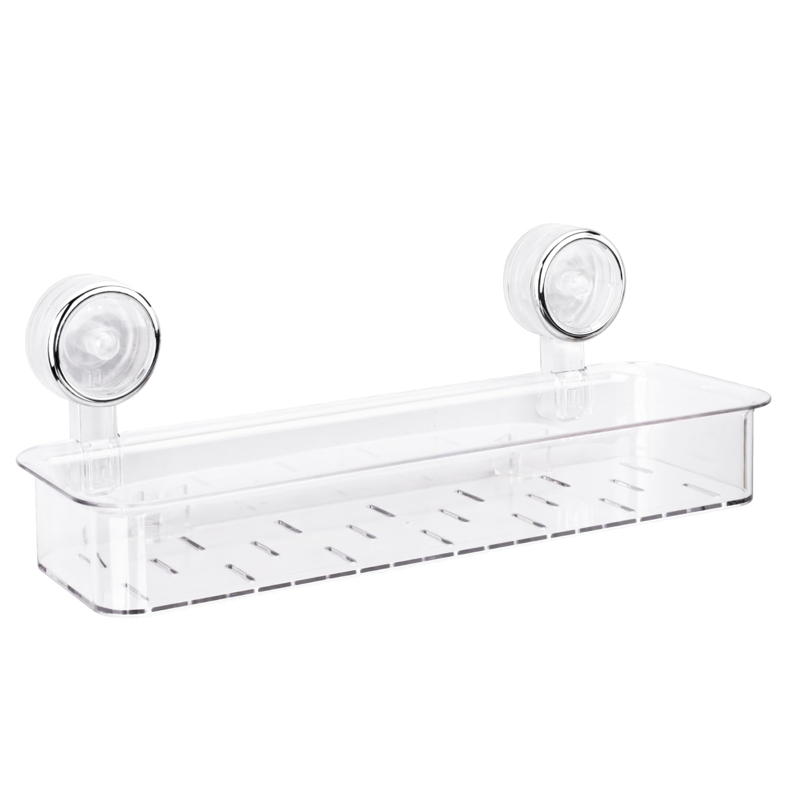 Sekonow Shower Caddy Suction Cup Large Shower Organizer for Kitchen Bathroom Storage No Drilling Removable Reusable Acrylic Shelf