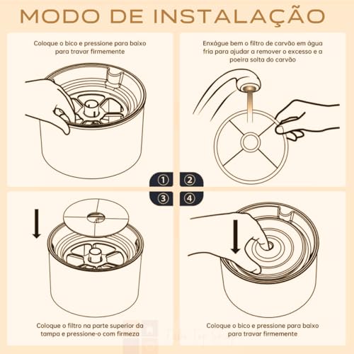 Fonte de Água para Cães e Gatos, Bebedouro Inteligente para Animais de Estimação com Circulação Auto