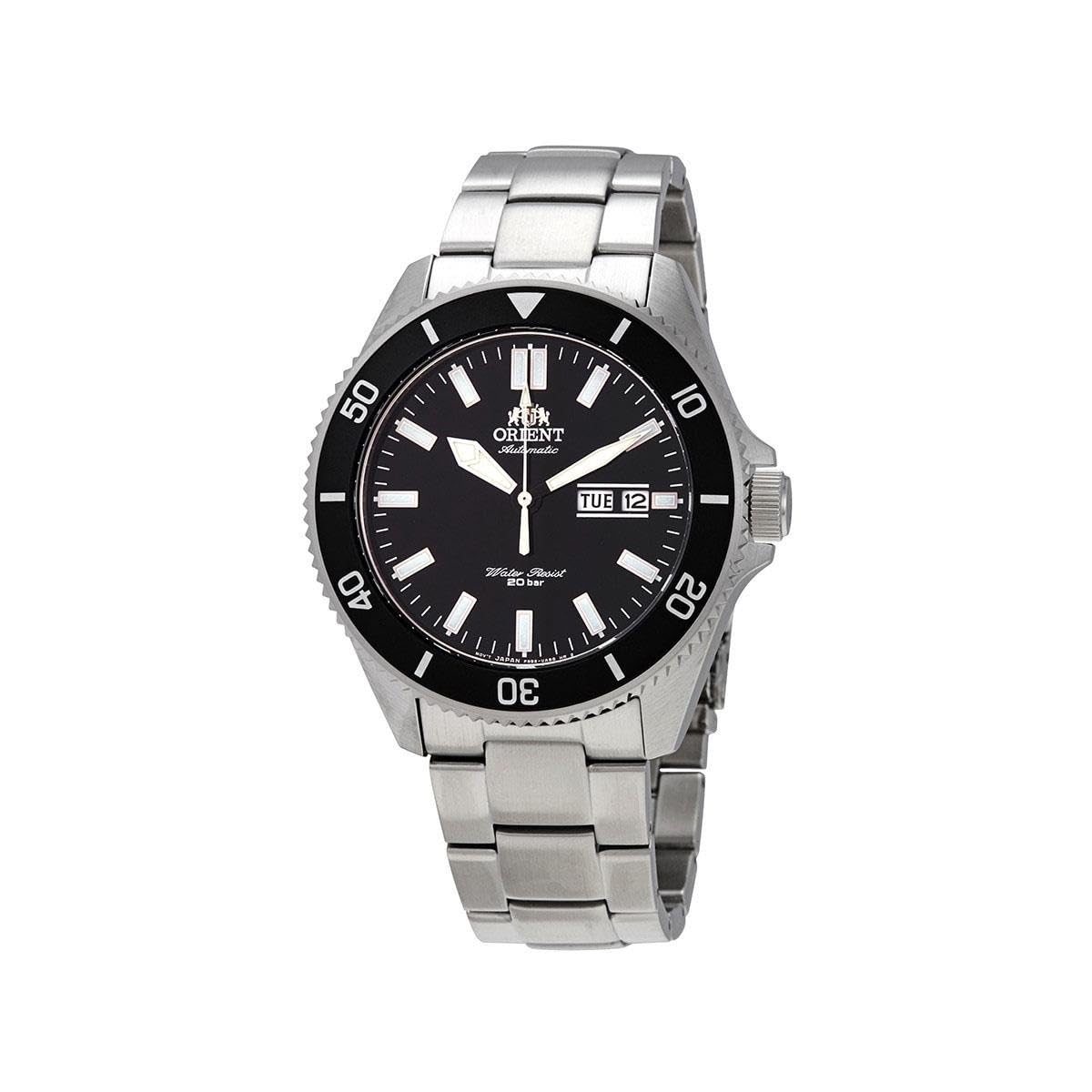 Orient Kano/Big Mako - Orologio Da Polso Da Uomo Automatico E A Carica Manuale Meccanico Sportivo Bracciale E Cassa In Acciaio Inox Di Colore Grigio Display Analogico Nero - RA-AA0008B19B - 4