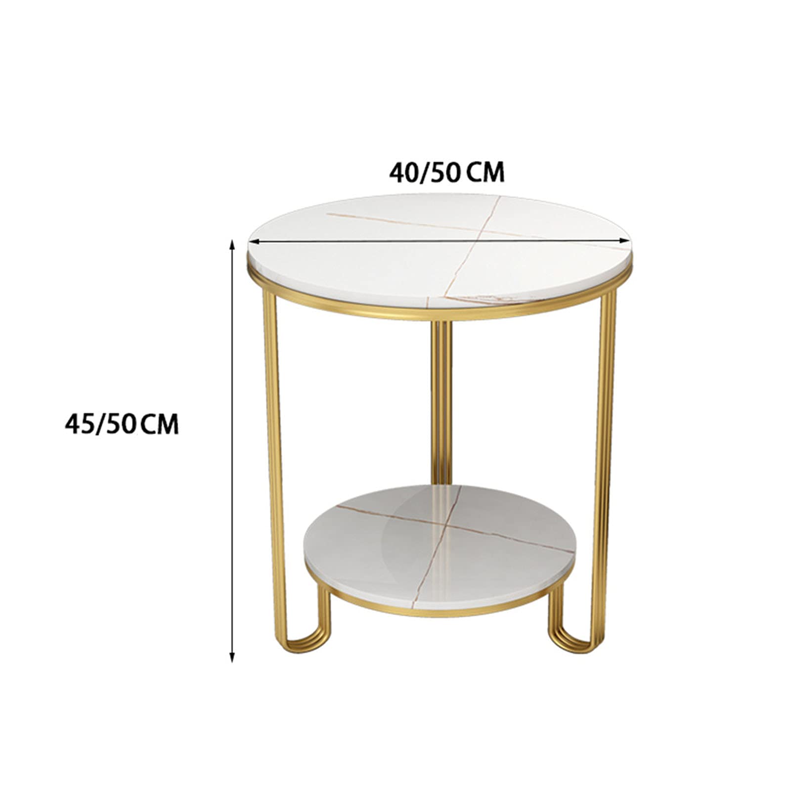 25023 大理石サイドテーブル 2段 幅50cm 25023 大理石サイド
