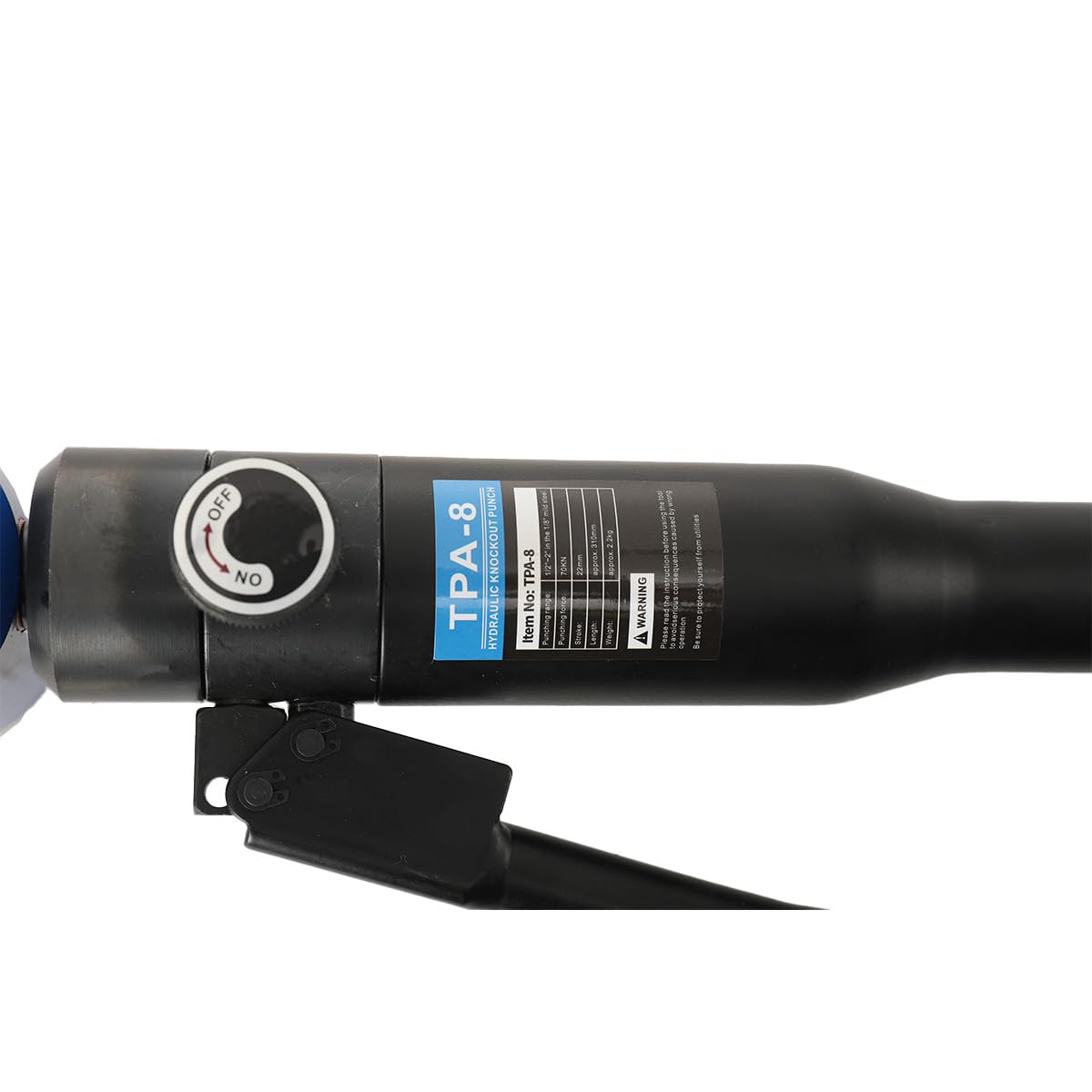 Punzonatrice Idraulica 8T con 6 Matrici 22,5–61,5 mm, Kit di Punzonatura per Lamiera e Acciaio Inox fino a 3,5 mm, Testa Rotante 360°
