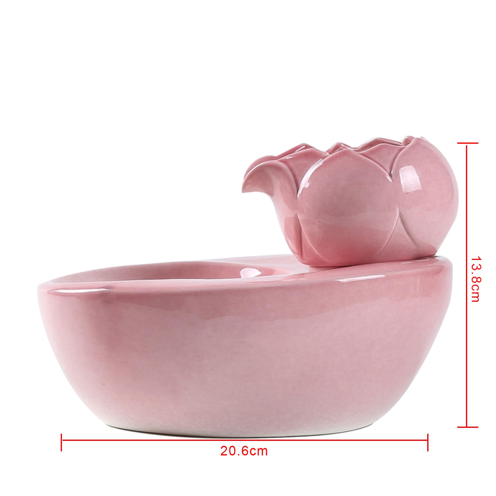 Neigbarer Katzennapf Wasserspender für Haustiere Katzenfutternapf Schwerkraft-Futterspender für Kaninchen Katze Welpe Meerschweinchen Chinchilla Vogel (Rosa)