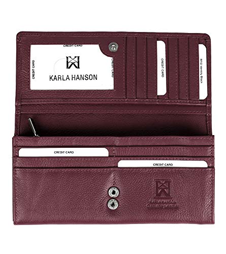 Women's RFID Blocking Leather Bifold Wallet2