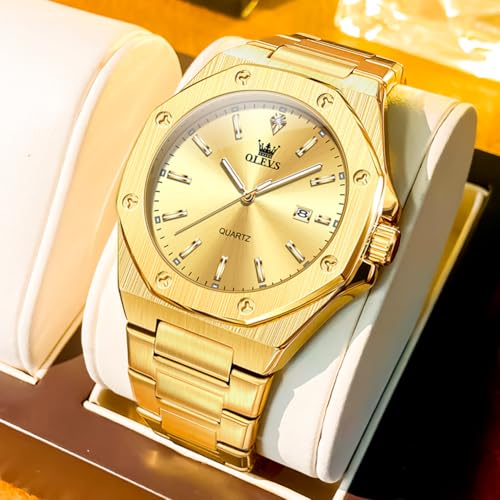 OLEVS Watches for Men Dress Stainless Steel Big face Waterproof Luxury Men’s Wrist Watch with Date Casual Blue/Black/Gold/Silver Reloj para Hombre2