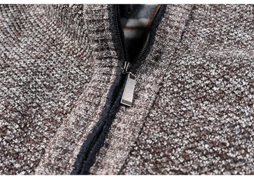 Men Warm Cardigan Fleece Zipper Sweaters Slim Fit Knitted Sweatercoat Thick Sweater Overcoat3